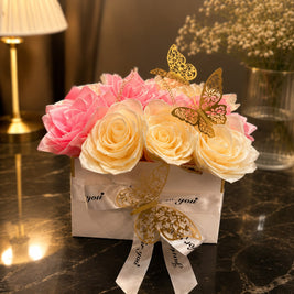 Individually designed satin ribbon bouquet (size S)