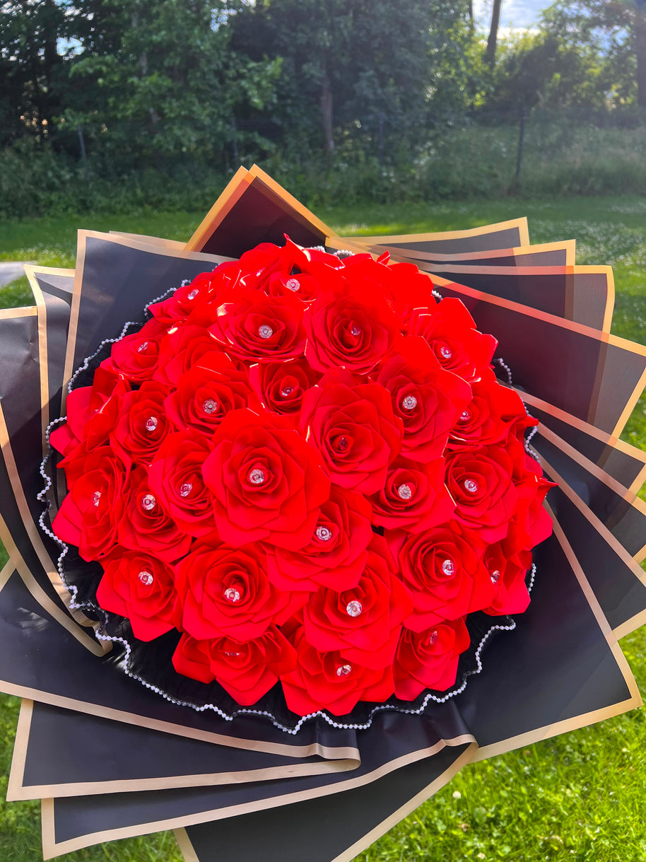 Individually designed satin ribbon bouquet (size L)