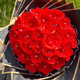 Individually designed satin ribbon bouquet (size L)