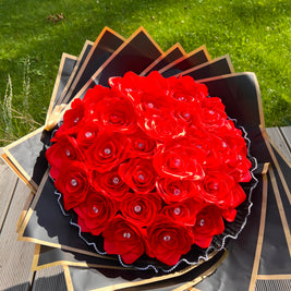 Individually designed satin ribbon bouquet (size L)