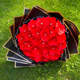 Individually designed satin ribbon bouquet (size L)